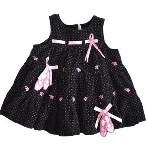 Rare Editions Corduroy Floral Polka Dot Ballet Jumper Dress 6 Months